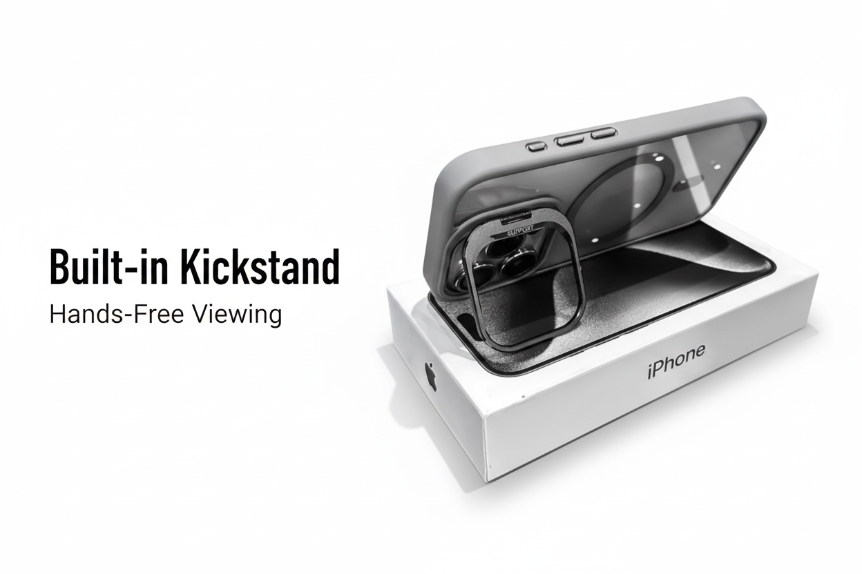 Built-in Kickstand Banner - B&W